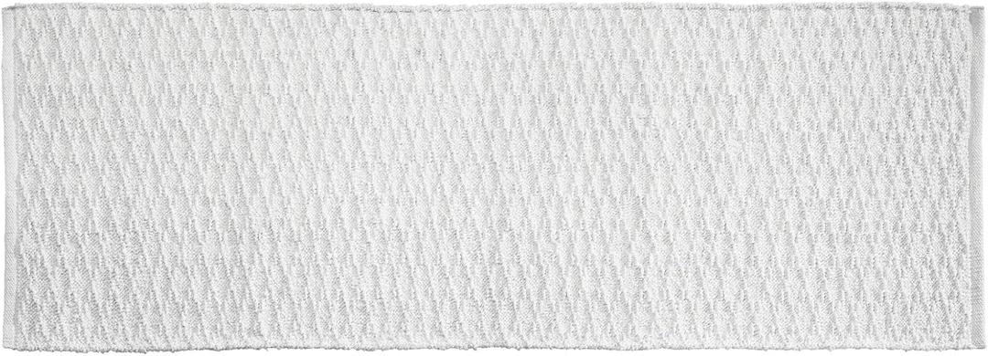 mDesign Soft 100% Cotton Luxury Hotel-Style Rectangular Spa Mat Rug, Plush Water Absorbent, Diamond Design - for Bathroom Vanity, Bathtub/Shower, Machine Washable - Long Runner, 60" x 21" - White