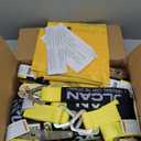 VULCAN Complete Axle Strap Tie Down Kit with Snap Hook Ratchet Straps - Classic Yellow - Includes (4) 22 Inch Axle Straps, (4) 36 Inch Axle Straps, and (4) 8' Snap Hook Ratchet Straps