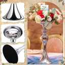 Sadnyy 2 Pcs Sliver Metal Flower Arrangements Stand Tall Wedding Centerpiece Stand Table Decor Flower Vase for Wedding Reception Event Party Dinner Home Decor(12.6 Inch)