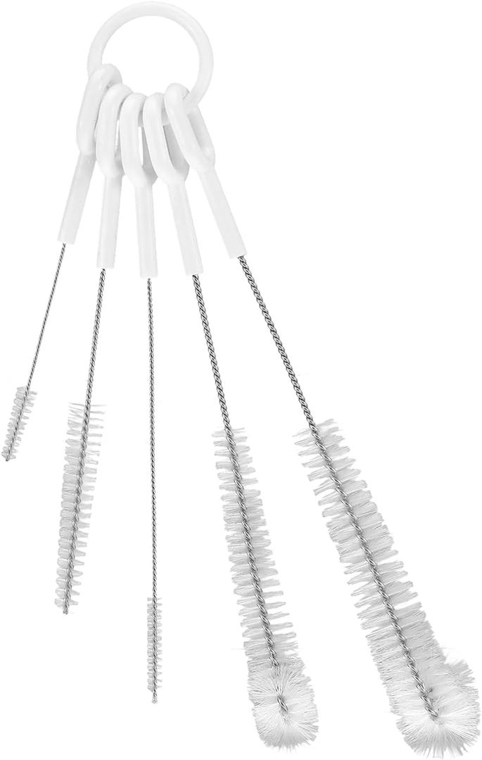 Straw Brush Set, Long Straw & Pipe Cleaning Nylon Brushes, 5 Piece Cleaner Kit for Reusable Straws, Tumblers & Water Bottles