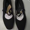 CUSOLEMORE Mary Jane Flat Shoes for Women with Arch Support and Concealed Low Wedge Heel, Comfortable Women Square Toe Ballet Flats Knit Dress Shoes, Size 10