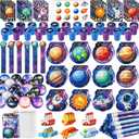 BenLouis 108Pcs Outer Space Themed Party Favors Space Alien Sticker Stampers School Stationery Set Bulk Classroom Prizes for Astronaut Planet Birthday Party Goodie Bags Fillers