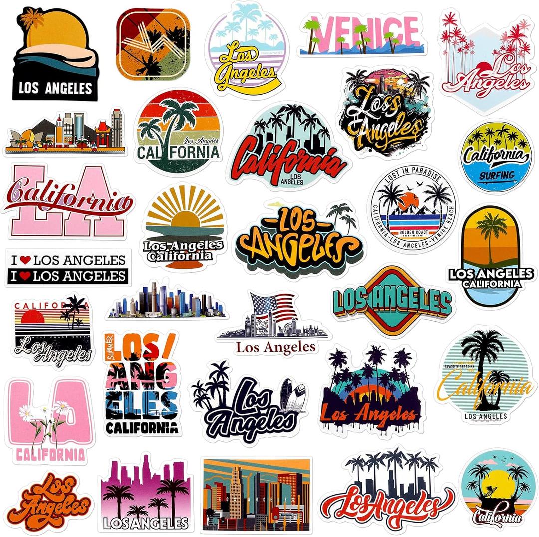 Konohan 30 Pcs Los Angeles Souvenirs Gifts Los Angeles Magnet for Refrigerator City Magnetic Fridge Stickers for Home Decoration