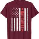 Baccarat American Flag 4th of July Baccara Player Women Men T-Shirt, XL 