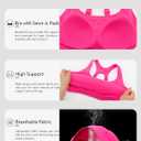 RUNNING GIRL Adjustable Straps Sports Bras for Women High Support, High Impact Molded Cup Sports Bra with Sewn in Pads (Pink, M)