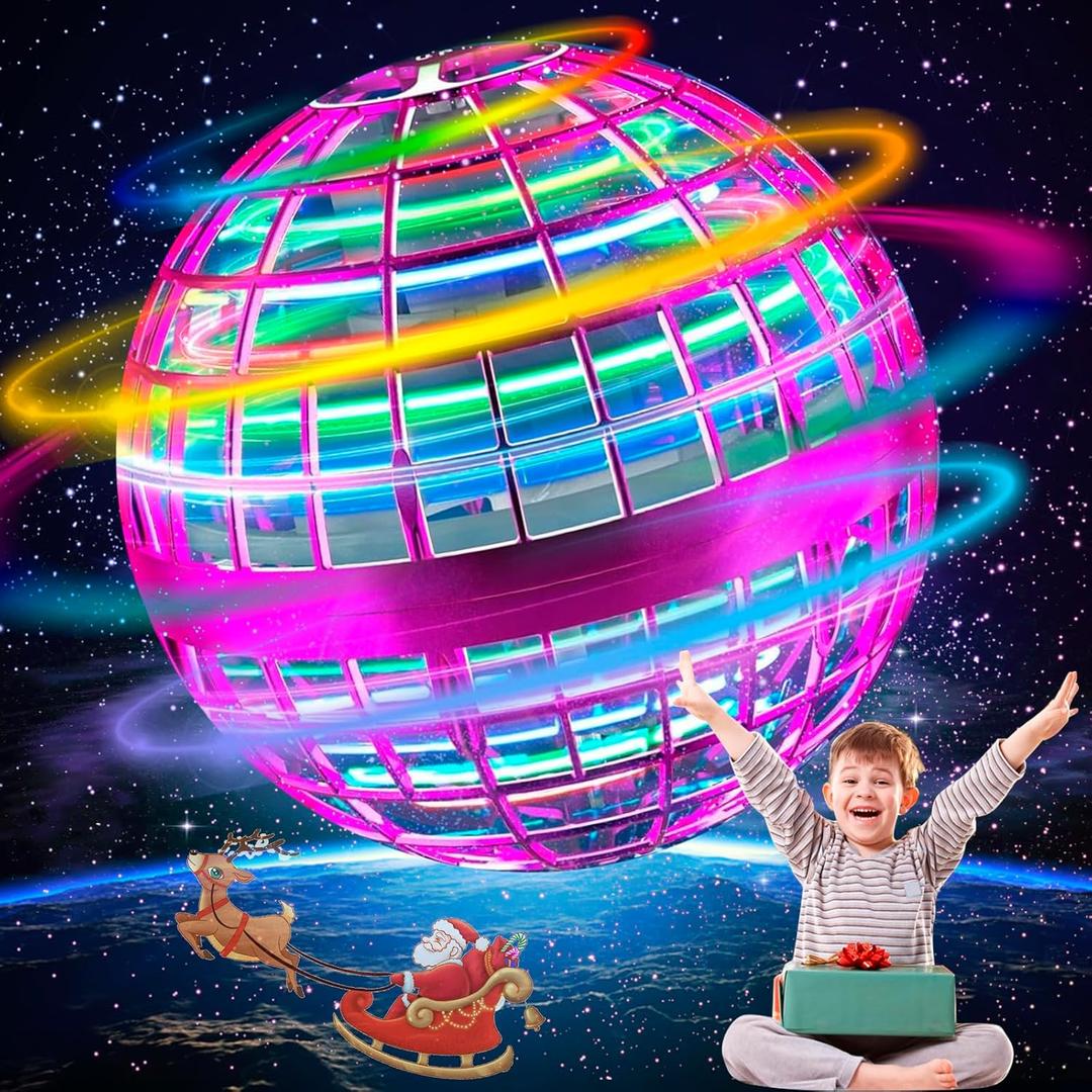 Flying Orb Ball Toy - 2026 Upgraded Magic Flying Orb Toy with LED Light 360Rotating, Boomerang Flying Toys Indoor Outdoor Fun Games, for 6 7 8 9 10 12+ Year Old Kids Boys Girls Adults