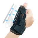 CURECARE New Upgraded 2 in 1 Thumb Brace, Removable Thumb Spica Splint Left Right Hand with 3 Level Stability, Reversible Thumb Support for CMC, De Quervains Tendonitis, Trigger Thumb (M/L, Black)
