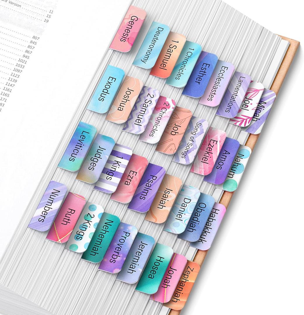 Mr. Pen- Bible Tabs, 120 pcs, Dreamy Tapestry, Laminated Bible Tabs for Women and Men, (90 Book Tabs and 30 Blank Tabs)