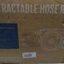 Giraffe Tools Retractable Garden Hose Reel, 5/8 in x 90 ft Heavy Duty Hose Reel With 9 Pattern Nozzle, Any Length Lock, Wall Mount Water Hose Reel, 180Swivel, Light Grey