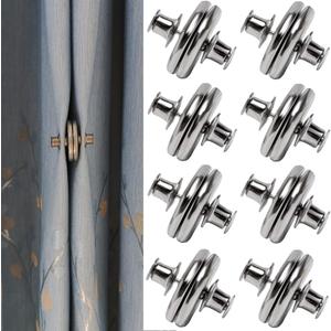 8 Pairs Curtain Magnets Closure, Magnetic Curtain Clips for Indoor Outdoor Curtains Prevent Light Leaking, Strong Curtain Weights Magnets for Pergola Patio Gazebo Cabana
