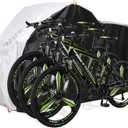 Bike Cover for 2 or 3 Bikes Outdoor Waterproof Bicycle Storage with Lock Hole for Mountain Road Electric Heavy Duty Bikes, Bike Tarp Ripstop Material 210D (Silver)