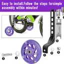 BNKIHDD Adjustable Bike Training Wheels for Kids – Mute Flash Wheels, Compatible with 12 14 16 18 20 inch Single-Speed Bikes Purple