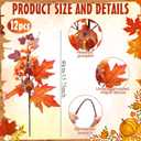 12 Pcs Pcs 20 Inch Fall Decorations Artificial Fall Flower Decor Maple Leaf Pumpkin Autumn Floral Picks Berry Stems Fake Flower Centerpieces for Table Thanksgiving Home Decor (Pumpkin)