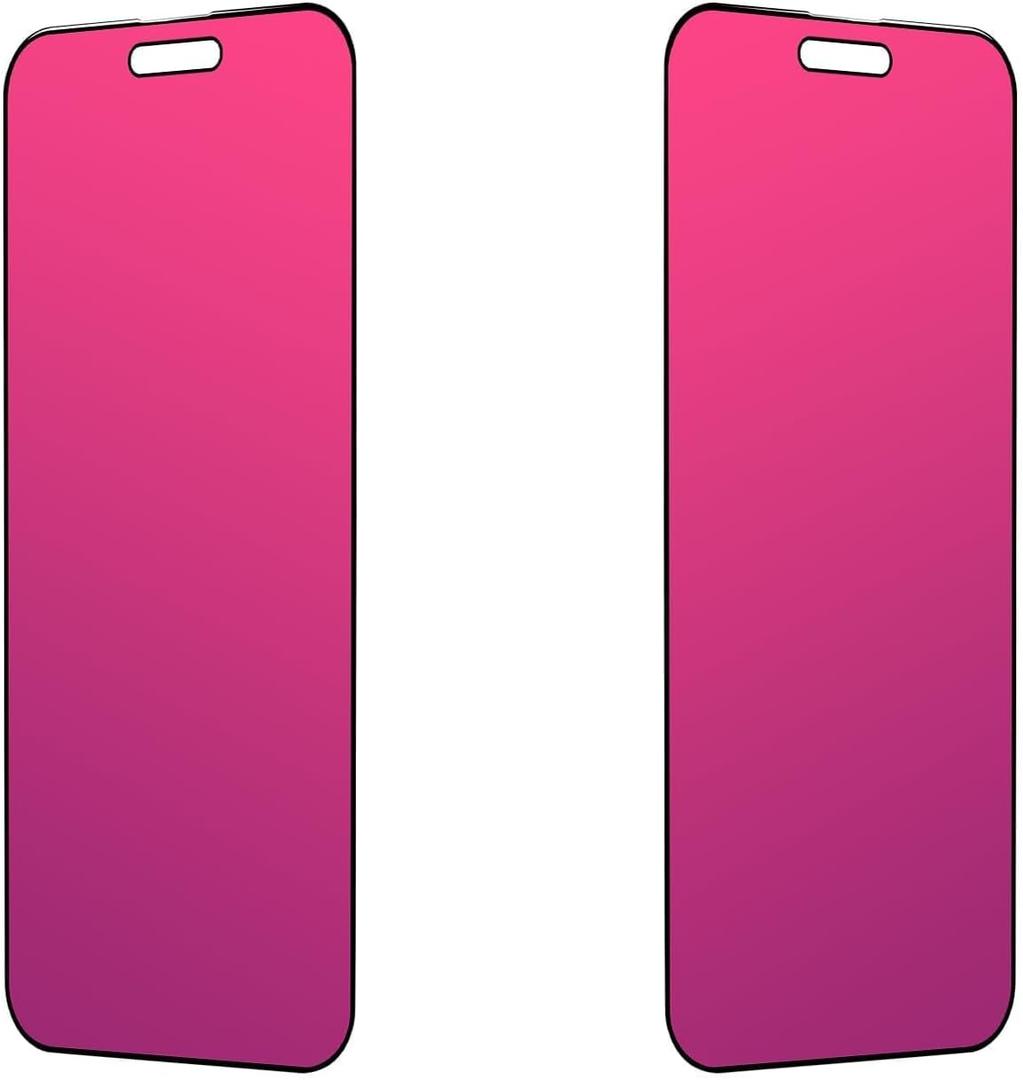 EGKimBa Privacy Screen Protector for iPhone 15 Pro Max, 6.7 inch Gradient Anti-Blue Light Tempered Glass - 2 Packs