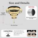 Flashing God Modern Crystal Chandeliers Dia 24" Black Chandelier Flush Mount Ceiling Light for Bedroom Living Room Dining Room Hallway Dimmable 3 Rings LED Ceiling Lighting Fixtures