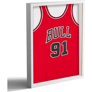 16x20 Large Shadow Box Picture Frame with Soft Linen Back, White Wooden Jersey Frame Memory Display Case with Tempered Glass Cover for Wall Display