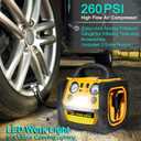 6 in 1 Jump Starter for Up to 8.5L Gas or 8.0L Diesel Engine,Upgraded 2200 Peak Amp 12V Auto Battery Car Starter with Air Compressor 150 PSI Tire Inflator,400 Watt Inverter AC/DC/USB Outlets