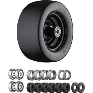 11x6.00-5 Flat Free Tire, Zero Turn Mower Front Tires with 3/4" or 5/8" and 1/2" Bearings, 5.2"- 8.3" Centered Hub, Load 400lbs, 11x6.00-5 Tires for Zero Turn Mower by Cubesprings - 1Pack