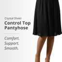 MeMoi Control Top Crystal Pantyhose for Women, Breathable Sheer Tights, Control Top Sheer Stockings, Comfortable Panty Hose (Beige)