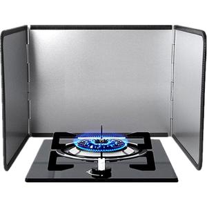 3 Sided Splatter Guard,Foldable Stainless Steel Oil Splatter Screens for Frying,Oil Splash Insulation Board,Nonstick Oil Splatter Guard Stove Heat Insulation Board for Cooking (12" X 37.5"- 3 Panels)