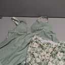 ROSEWE Womens Tankini Bathing Suits, Two-Piece Smocked Swim Dress, Print Swimsuits with Board Shorts (X-Large, Light Green)