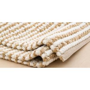 TOTOBERRY Large Jute Wool Loop Area Rugs, Handwoven Natural Fiber Boho Farmhouse Living Room Rug – Natural, 6 x 9 Feet