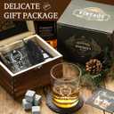 30th Birthday Gifts for Men Whiskey Glass Set - 30th Birthday Decorations, Party Supplies - 30 Year Anniversary, Bday Gifts Ideas for Him, Dad, Husband, Friends - Wood Box & Whiskey Stones & Coaster