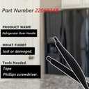 2206934B Refrigerator Door Handle Black Compatible with Whirlpool, Kenmore Refrigerator Replaces WP2206934B 2203543B 2206953B 826989 AH331472 Kitchen Appliance Accessories Supplies