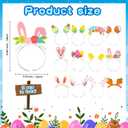 48 Pcs Paper Easter Glasses and Headband for Adult Bunny Ear Eyeglasses Easter Egg Headwear Rabbit Chick Photo Prop Costume Favor Gift Decor Supplies Basket Stuffer