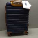 Coolife Suitcase Set 3 Piece Luggage Set Carry On Travel Luggage TSA Lock Spinner Wheels Hardshell Lightweight Luggage Set(Navy, 3 piece set (DB/TB/20))