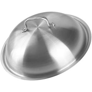 SUNRISE Heavy Duty Stainless Steel Wok Lid/Cover Dome (34cm), Fits 14" Wok