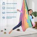 OUTREE Sensory Swing for Kids, Double Layer Therapy Hammock, Indoor Swing with 360° Swivel Hanger Kit and Adjustable Straps, Autism Sensory Product for Autism, ADHD (Unicorn Printed)