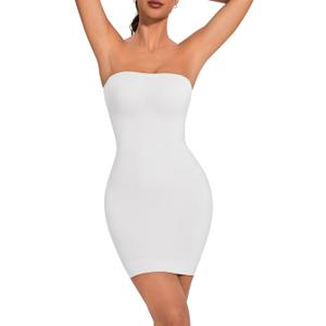 Strapless Shapewear for Women Full Slip shapewear dress Tummy Control slip for women under dress (X-Large, #1 White)