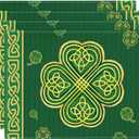 Artoid Mode Green Stripes Shamrocks St. Patrick's Day Placemats Set of 4, 12x18 Inch Luck Spring Table Mats for Party Kitchen Dining Decoration