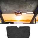 Windshield Glassroof Sunshade Compatible with Tesla Model X 2021-2026[No Gaps, Never Sag], Upgrade Soft Suede Glass Sunroof Sun Shade Foldable Heat Insulation Shield (Black)