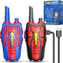 Rechargeable Walkie Talkies for Kids : Christmas Toys Gifts for Boys Ages 3 4 5 6 7 8 9 10 Kids Walkie Talkies 2 Pack Outdoor Hiking Toy for 5-7 Year Old Boy Birthday Gift for Boys Stocking Stuffers