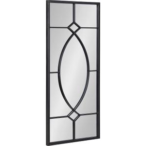Kate and Laurel Bakersfield Farmhouse Wall Mirror, 13 x 30, Black, Traditional Metal Framed Mirror for Wall