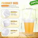 Roshtia 24 Pack Plastic Tumblers with Lid and Straw Reusable Cups Bulk Water Bottles Iced Coffee Travel Mug Cup for Birthdays Party Juices Adults Kids (White,16 oz), 4 Count