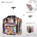 Lily Bloom Designer 15 Inch Carry On - Weekender Overnight Business Travel Luggage - Lightweight 2- Rolling Wheels Suitcase - Under Seat Rolling Bag for Women (Bliss)