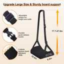 Airplane Foot Hammock, Wide Airplane Foot Rest with Bamboo Board Support, Portable Travel Footrest Essentials, Adjustable Foot Hammock for Long Flight, Foldable & Compact for Easy Storage