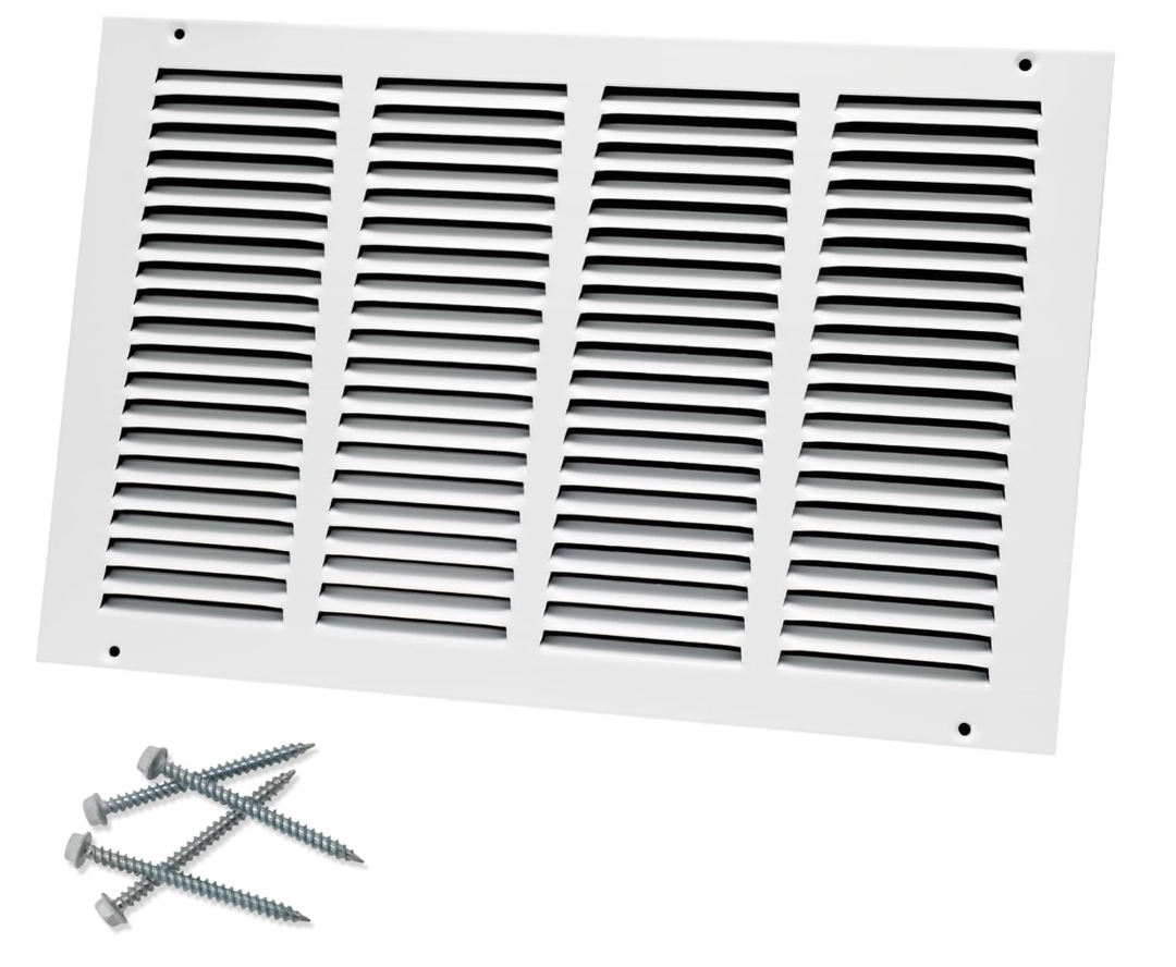 16"W x 10"H [Duct Opening Size] Steel Return Air Grille, Air Return Vent Cover for Ceiling and Sidewall - HVAC Air Vent Covers - [Outer Dimensions: 17.75"W x 11.75"H]