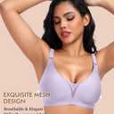 Womens Seamless Deep V Bras No Underwire Comfort Push Up Mesh Bras Lace Wireless Bralette Everyday BraPink,M (Pink, M)