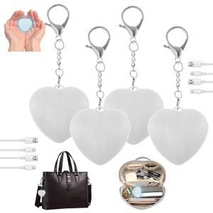 4Pcs Purse Glow Heart Light - Automatic Sensor Purses Lamp, Portable Touch Activated Handbag Night Light, Heart Shaped Purse Lamp for Women Girls Mother Friends (4 PCS)