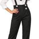fun shack 20s Mobster Costume for Women, 1920s Gangster Outfit, Halloween Gangster Costume for Women, Vintage Style (XX-Large, Black)