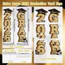 38 Inch Extra Large 2026 Graduation Yard Sign Black and Gold Graduation Decorations Class of 2026 Waterproof Congrats Grad Garden Lawn Decor with Stakes for College School Grad Ceremony Party