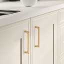 LIMUR 10 Pack 1 Inch Brushed Gold Cabinet Knobs - Solid Zinc Alloy Kitchen Cabinet Hardware for Cupboard Drawer Knobs Wardrobe & Dresser Knob