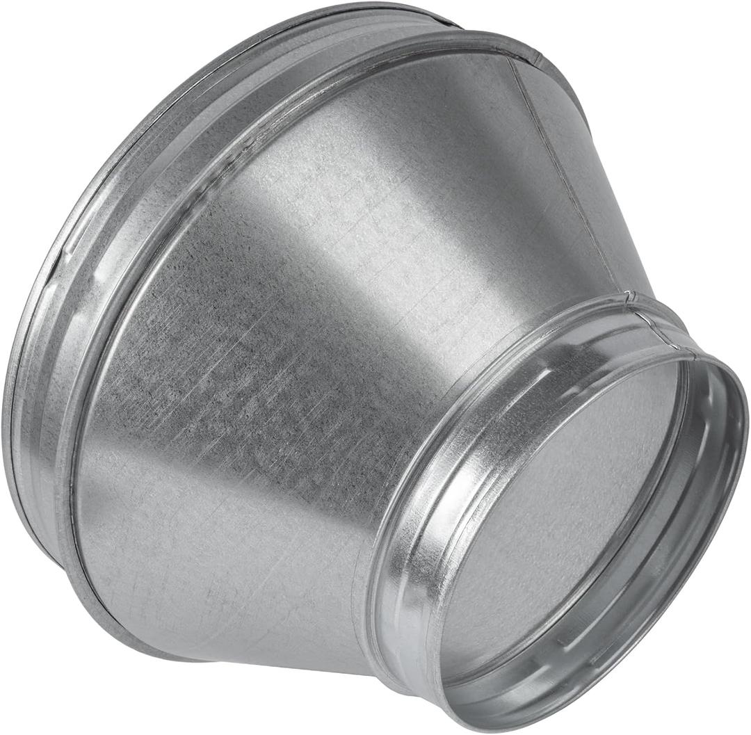 10" to 6" Inch Round Duct Reducer - Male Fit Galvanized Steel Pipe Increaser - Coupling for Round Duct Ventilation Systems - Heating & Cooling HVAC - Vent Pipe Adapter, Duct Connector