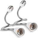 Light Socket Extender Adapter, Standard Bulb Screw Base 6in 1ft 2ft Flexible Extension Adapter, Bendable Adjustable Extension Neck Grow Light Socket Stand