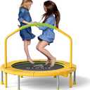 CLORIS 38in/48in Folding Trampoline - Max Load 220lbs / 450lbs Trampoline Rebounder Trampoline for Adults with Adjustable Foam Handle, with safty Padded Cover Best Gift