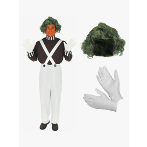 fun shack Mens Chocolate Factory Worker Costume, Chocolate Factory Costume, Candy Costume Adult Men, Movie Character Costumes, M